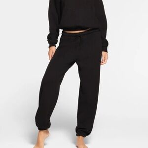 Skims black cotton fleece jogger pant